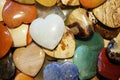 different mineral gems heart collection as nice background