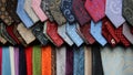 Different neckties scarfs for sale Royalty Free Stock Photo