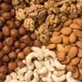 Different nuts (almons, cashe Royalty Free Stock Photo
