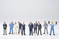 Different occupation job in people group , Miniature figure on white background