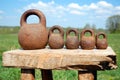 Different old-fashioned weights unit Royalty Free Stock Photo