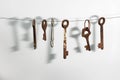 A different old retro rusty keys Royalty Free Stock Photo
