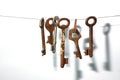 A different old retro rusty keys from different locks Royalty Free Stock Photo