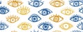 Different open eyes boho repeatable pattern