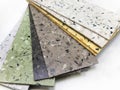 Different options for linoleum. There are a lot of samples of linoleum or floor tiles Royalty Free Stock Photo