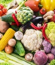 Different organic vegetables. Multicolored food background. Royalty Free Stock Photo