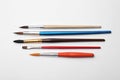 Different paint brushes on white background Royalty Free Stock Photo