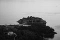 Different Panoramic Angle onto Sveti Stefan Island seen from Lookout