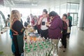 Different passengers take part in free alcohol degustation in Lviv international airport