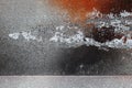 Different peeled and scratched dyes on rough metal surface 2