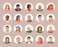 Different People Avatars. Set of User Portraits Royalty Free Stock Photo