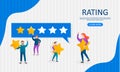 Different people give feedback rating and review Royalty Free Stock Photo