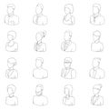 Different people icon set outline Royalty Free Stock Photo