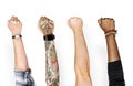 Different people showing their arms