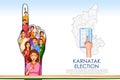 different people showing voting finger for Karnataka Legislative Assembly election