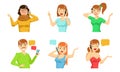 Different People Talking on Smartphones with Speech Bubbles Set, Cheerful Young Men and Women Characters Calling by Cell Royalty Free Stock Photo