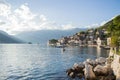 Different Perspective on Perast with Fisherman, Bay of Kotor Royalty Free Stock Photo