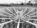 Top view of a disc golf frolfing basket with chain Royalty Free Stock Photo