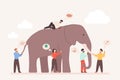 Different Perspectives Metaphor Elephant Illustration Royalty Free Stock Photo