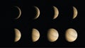 different phases of planet eclipse in set