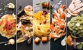 Different photos of Italian pasta Royalty Free Stock Photo