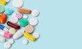 Lot of different pills close-up view Royalty Free Stock Photo