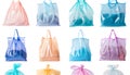 Different plastic bags isolated on white, collection Royalty Free Stock Photo