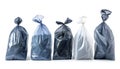 Different plastic bags isolated on white, collection Royalty Free Stock Photo
