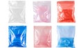 Different plastic bags isolated on white, collection Royalty Free Stock Photo