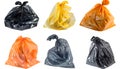 Different plastic bags isolated on white, collection Royalty Free Stock Photo
