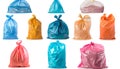 Different plastic bags isolated on white, collection Royalty Free Stock Photo