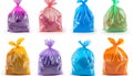 Different plastic bags isolated on white, collection Royalty Free Stock Photo