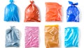 Different plastic bags isolated on white, collection Royalty Free Stock Photo