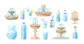 Different plastic, glass water packaging and fountains set Royalty Free Stock Photo