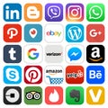 Different popular social media and other icons