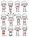 Different Poses of Comic Chef - Set of Concepts Vector illustrations