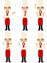 6 different poses and gestures for female cooks