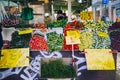 Different potted plants, seedlings, sprouts, flowers selling on the street in springtime, Essen, Germany. Gardening