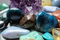 Different precious gemstones as background