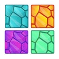 Different precious stone textures for the game. Vector illustration Royalty Free Stock Photo