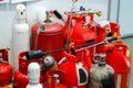 Different propane tanks, gas cylinders Royalty Free Stock Photo