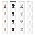 Different race of Eskimos, Russian, Chinese, Central Asia . The human race set collection icons in cartoon black