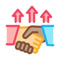 Different race handshake icon vector outline illustration