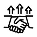 Different race handshake icon vector outline illustration