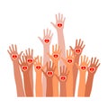 Care hands with fire inside icon. Sweet memory sorrow symbol. Royalty Free Stock Photo