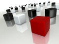 Different Red Cube Royalty Free Stock Photo