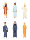 Different religion leaders. Cartoon characters isolate on white