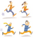 Different running characters.