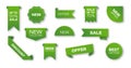 Different sale green ribbons flat icon set Royalty Free Stock Photo