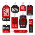 Different sale tags set Vector illustration. Royalty Free Stock Photo